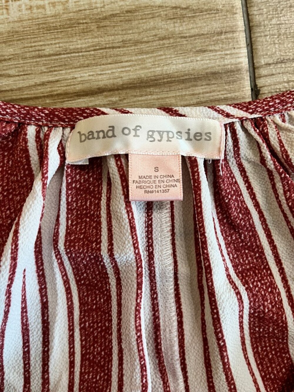 Womens Band of Gypsies Red/White Stripe Midi Dress - S - Picture 6 of 6